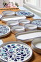 Hermia Juego de Desayuno MCH09211 de 14 piezas en Azul y Blanco